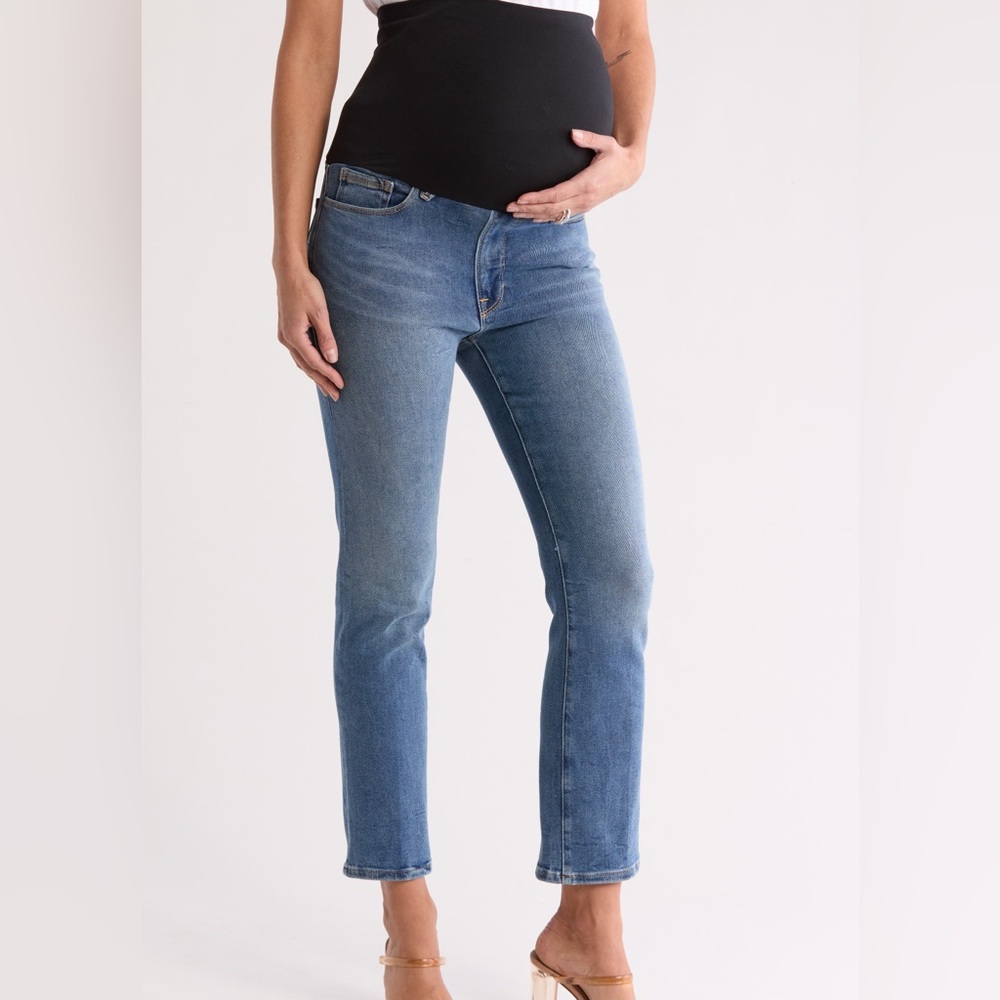NWOT Good American Good Legs Straight Leg Maternity Jeans Size 6
